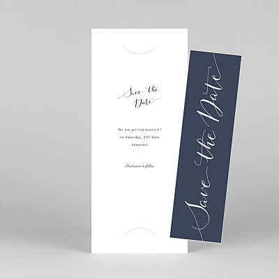 Swing (bookmark) navy blue modern save the date cards Swing (bookmark) navy blue modern save the date cards