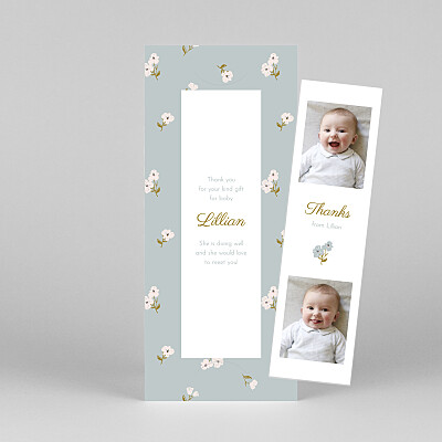 Cherry blossom (bookmark) blue blue baby thank you cards Cherry blossom (bookmark) blue blue baby thank you cards