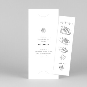 Baby Thank You Cards Me and my family (3 children) white Baby Thank You Cards Me and my family (3 children) white