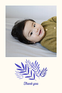 Palm leaves (4 pages) blue floral baby thank you cards Palm leaves (4 pages) blue floral baby thank you cards