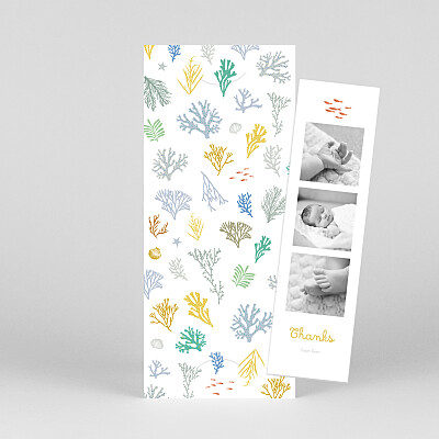 Colourful coral (bookmark) yellow yellow baby thank you cards Colourful coral (bookmark) yellow yellow baby thank you cards
