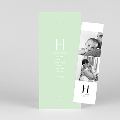 Strength of character (bookmark) green green baby thank you cards Strength of character (bookmark) green green baby thank you cards