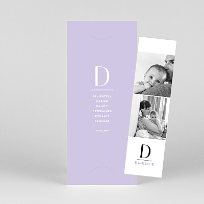 Strength of character (bookmark) purple purple baby thank you cards Strength of character (bookmark) purple purple baby thank you cards