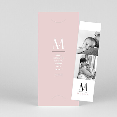 Strength of character (bookmark) pink pink baby thank you cards Strength of character (bookmark) pink pink baby thank you cards