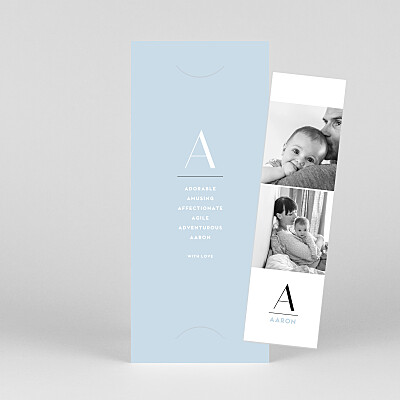 Strength of character (bookmark) blue blue baby thank you cards Strength of character (bookmark) blue blue baby thank you cards