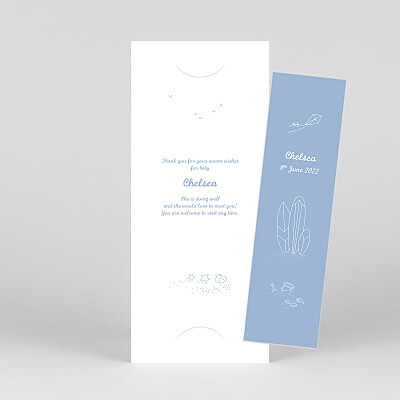Surf's up (bookmark) 1 child blue baby thank you cards Surf's up (bookmark) 1 child blue baby thank you cards
