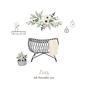 Lullaby (4 pages) pink floral baby thank you cards Lullaby (4 pages) pink floral baby thank you cards