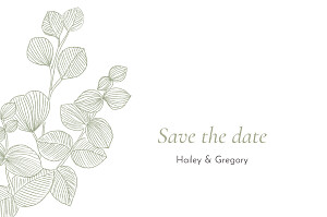 Everlasting eucalyptus green beige save the date cards Everlasting eucalyptus green beige save the date cards