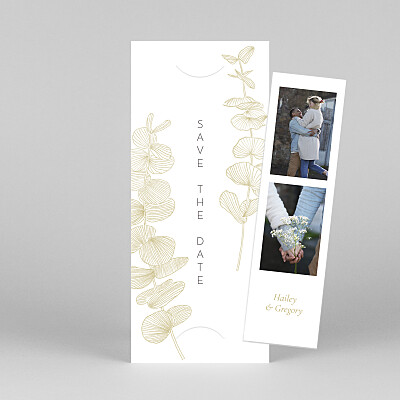 Everlasting eucalyptus (bookmark) beige floral save the date cards Everlasting eucalyptus (bookmark) beige floral save the date cards