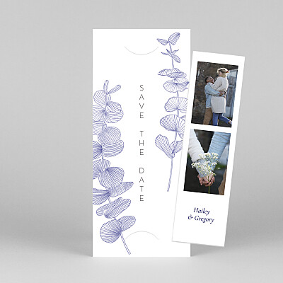 Everlasting eucalyptus (bookmark) blue blue save the date cards Everlasting eucalyptus (bookmark) blue blue save the date cards