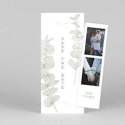 Everlasting eucalyptus (bookmark) green green save the date cards Everlasting eucalyptus (bookmark) green green save the date cards