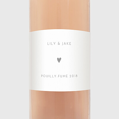 Elegant heart white wedding wine labels Elegant heart white wedding wine labels