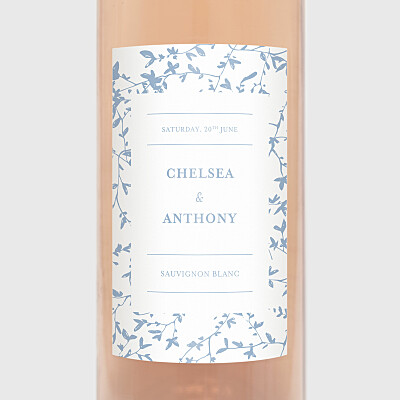 Reflections blue wedding wine labels Reflections blue wedding wine labels
