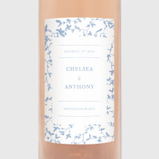 Wedding Wine Labels Reflections Blue