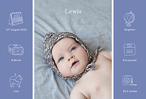 My story blue blue baby announcements My story blue blue baby announcements