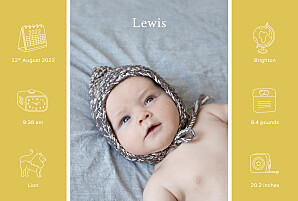 My story yellow yellow baby announcements My story yellow yellow baby announcements