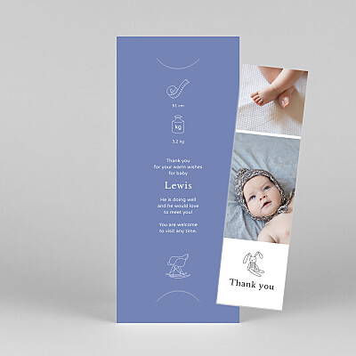 My story (bookmark) blue vintage baby thank you cards My story (bookmark) blue vintage baby thank you cards