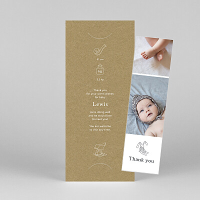 My story (bookmark) kraft beige baby thank you cards My story (bookmark) kraft beige baby thank you cards