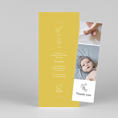 My story (bookmark) yellow yellow baby thank you cards My story (bookmark) yellow yellow baby thank you cards