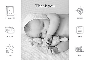 My story white vintage baby thank you cards My story white vintage baby thank you cards