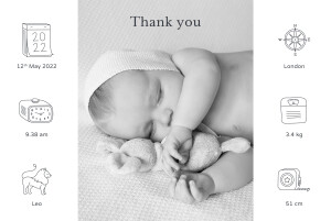Baby Thank You Cards My story white Baby Thank You Cards My story white