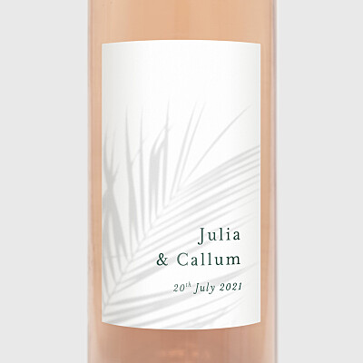 Mediterranean dream palm tree wedding wine labels Mediterranean dream palm tree wedding wine labels