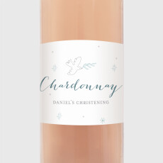 Christening Wine Labels Delicate Dove Blue