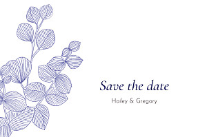 Everlasting eucalyptus blue blue save the date cards Everlasting eucalyptus blue blue save the date cards
