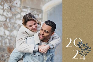 New year's sapling (4 pages) kraft beige christmas cards New year's sapling (4 pages) kraft beige christmas cards