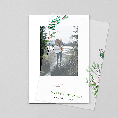 Festive season (vellum) green yellow christmas cards Festive season (vellum) green yellow christmas cards