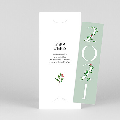 Floral tidings (bookmark) green green christmas cards Floral tidings (bookmark) green green christmas cards