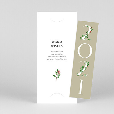 Floral tidings (bookmark) beige beige christmas cards Floral tidings (bookmark) beige beige christmas cards