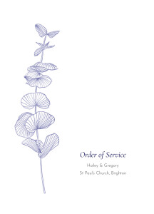 Wedding Order of Service Booklets Everlasting Eucalyptus Blue