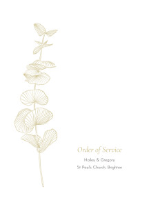 Wedding Order of Service Booklets Everlasting Eucalyptus Beige