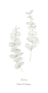 Everlasting eucalyptus green green wedding menus Everlasting eucalyptus green green wedding menus