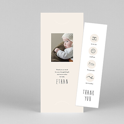My little world (bookmark) white beige baby thank you cards My little world (bookmark) white beige baby thank you cards