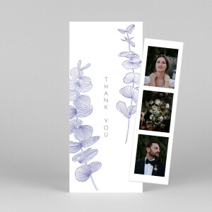 Wedding Thank You Cards Everlasting Eucalyptus (Bookmark) Blue
