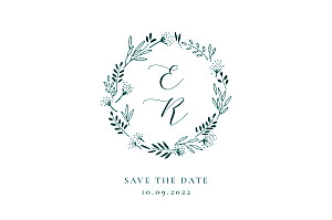 Fields of gold green green save the date cards Fields of gold green green save the date cards