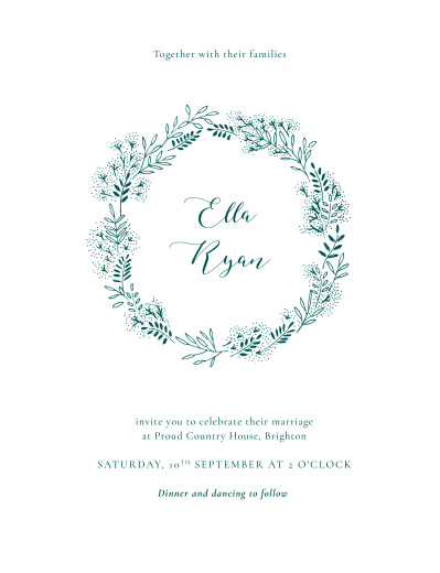 Wedding Invitations Fields Of Gold Green - Front Wedding Invitations Fields Of Gold Green - Front