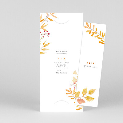 Four seasons (bookmark) autumn girls baby announcements Four seasons (bookmark) autumn girls baby announcements