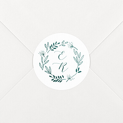 Fields of gold (initials) green personalised wedding envelope stickers Fields of gold (initials) green personalised wedding envelope stickers