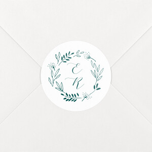 Wedding Envelope Stickers Fields Of Gold (Initials) Green