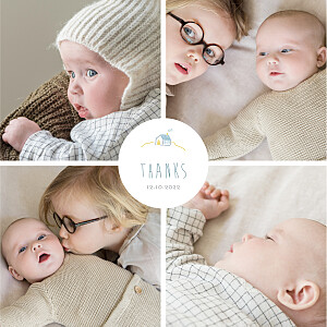 My little world colour beige baby thank you cards My little world colour beige baby thank you cards