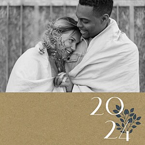 New year's sapling kraft beige christmas cards New year's sapling kraft beige christmas cards