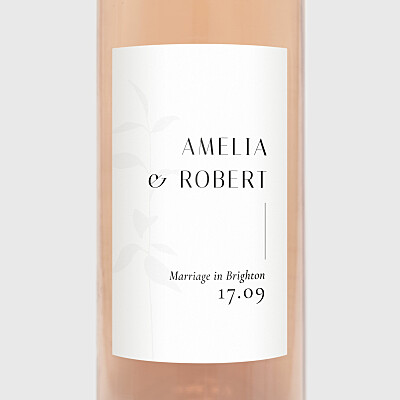 Ikebana white wedding wine labels Ikebana white wedding wine labels