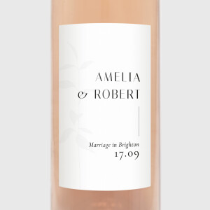 Wedding Wine Labels Ikebana White