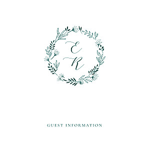 Fields of gold (square) green guest information cards Fields of gold (square) green guest information cards