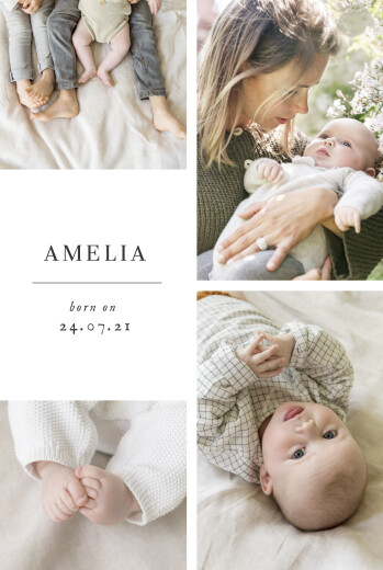 Baby Announcements Sweet Moments (Portrait) 4 pages White - Page 1