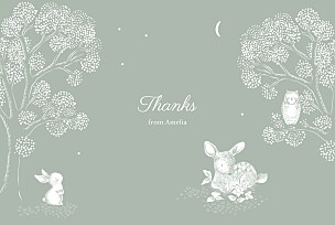 Bedtime story (landscape) green green baby thank you cards Bedtime story (landscape) green green baby thank you cards