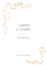 Wedding Order of Service Booklet Covers Summer Breeze Orange
